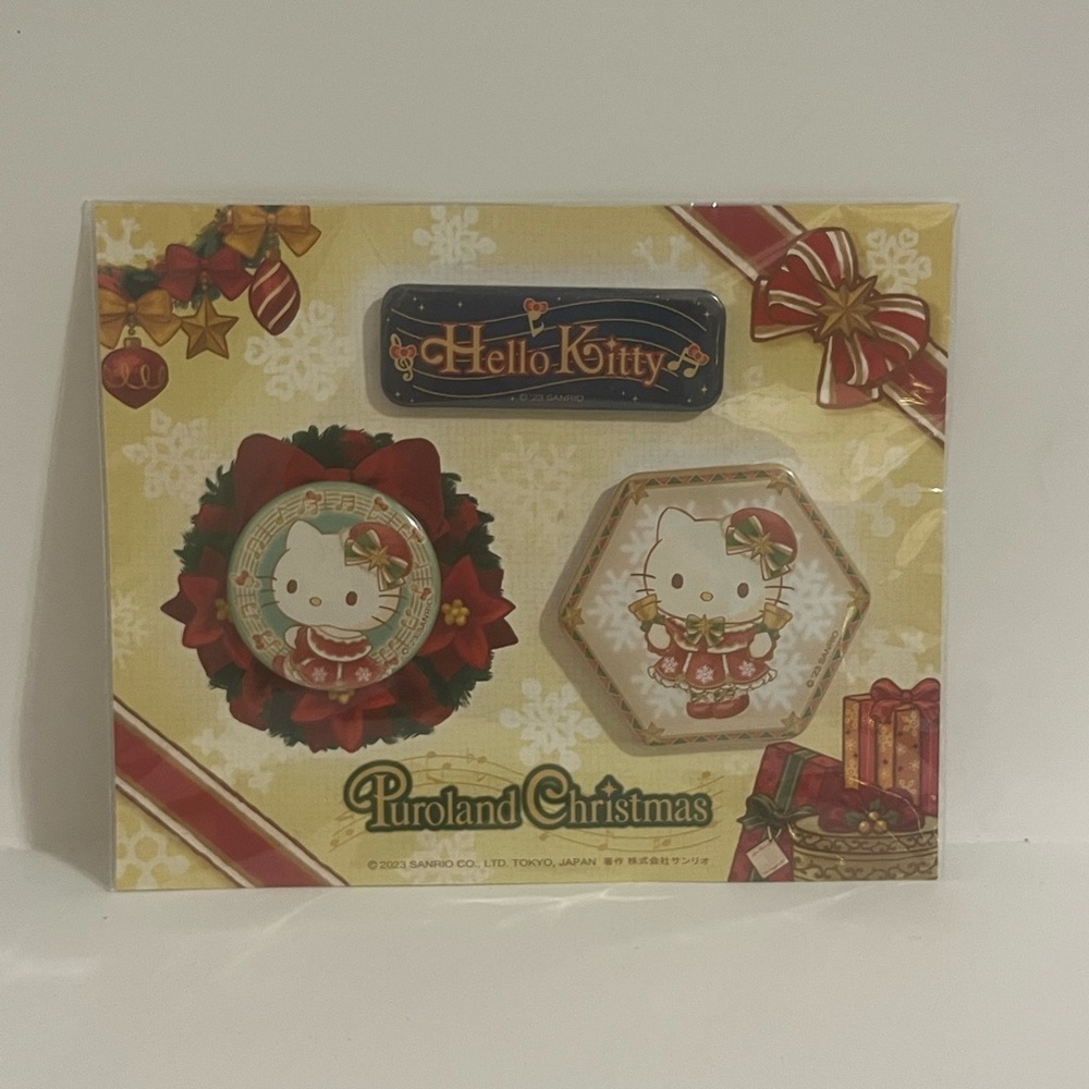 Hello Kitty 2023 Christmas Can Badge (Pin) Set From Sanrio Puroland